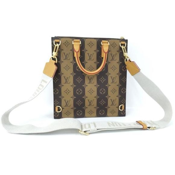 Sac plat Messenger 2 Way Monogram Stripe Reverse Brown - Picture 2 of 8